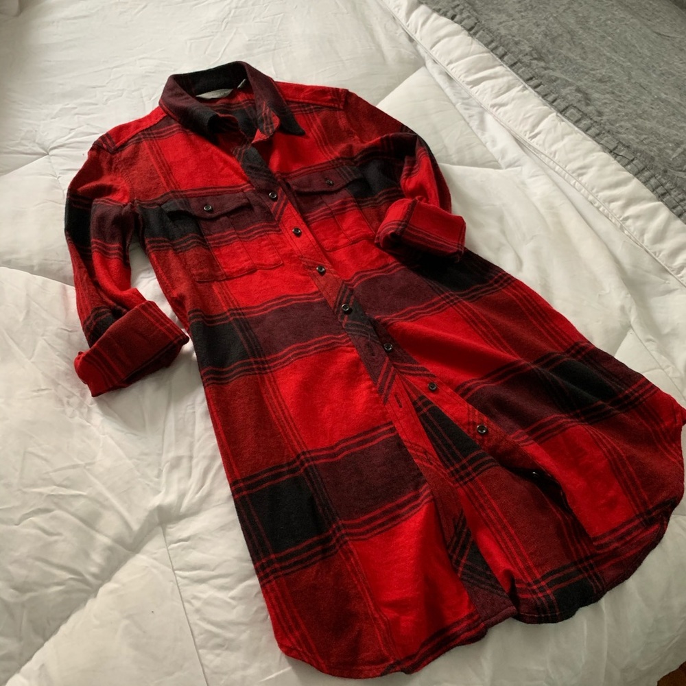 Athleta Trail-To-Town Flannel Dress/Top